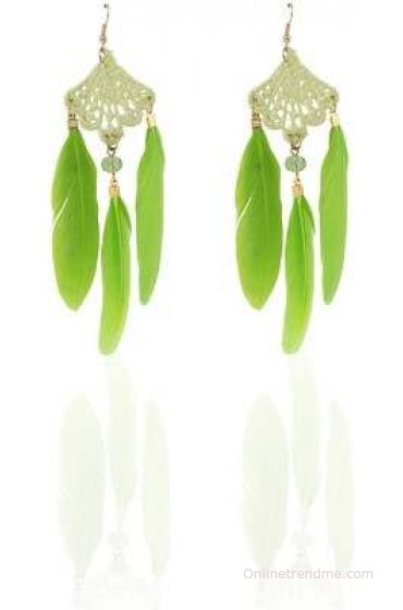 Kalaplanet Stylish Feather Alloy Dangle Earring